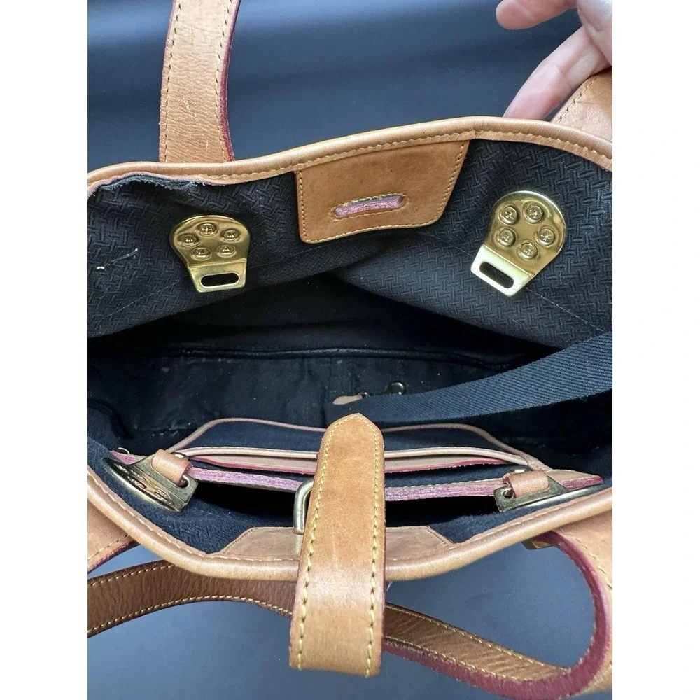 Dooney Bourke Black Canvas & Ran Leather Satchel,‎ Handbag, Top Handle Bag
